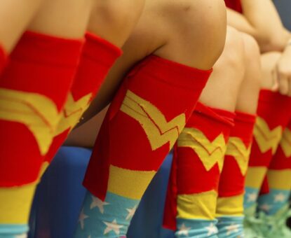 Wonder woman socks at event