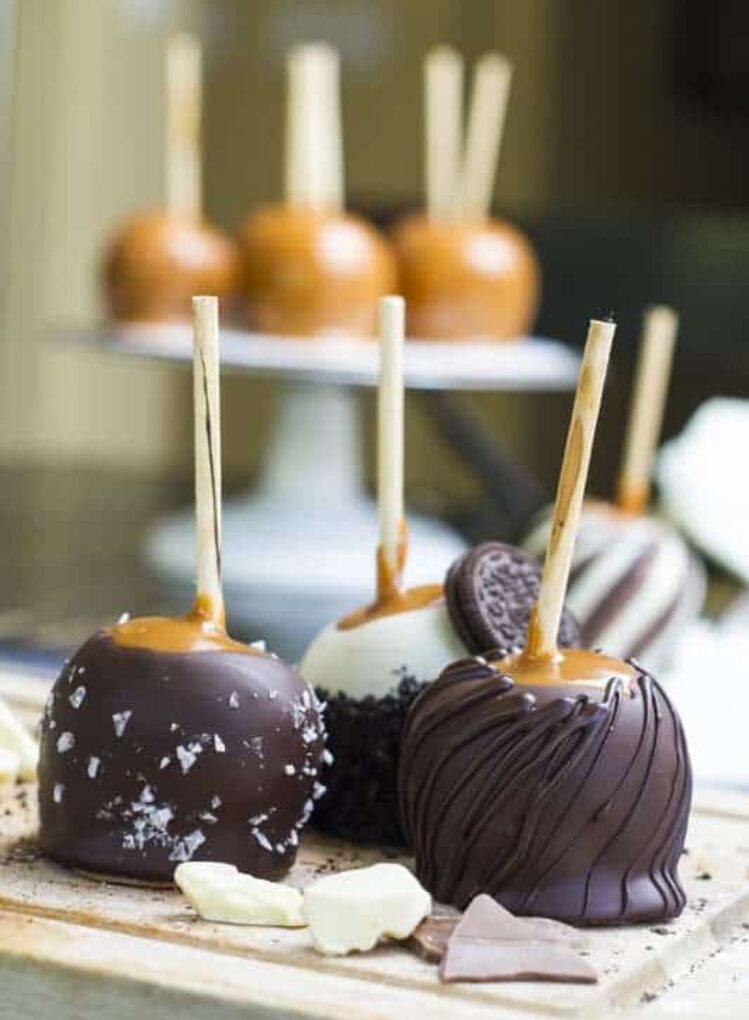 chocolate and caramel covered apples