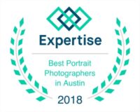 Expertise.com award badge naming Eric Coleman Photography among the Best Portrait Photographers in Austin for 2018