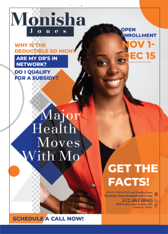 Monisha Jones Health insurance flyer