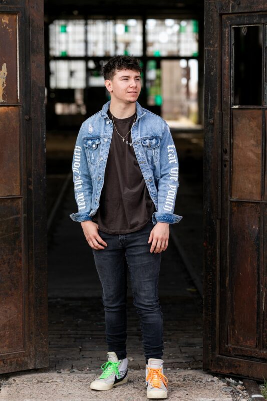 young mexican boy senior portrait in Albuquerque new mexico