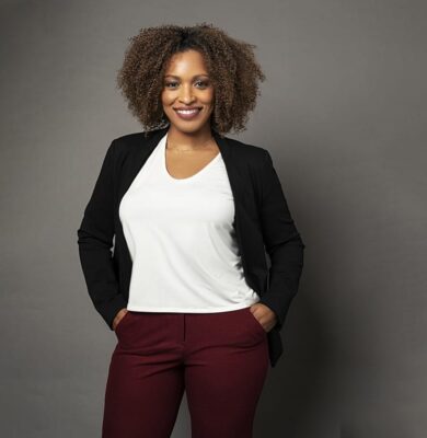 Beautiful black real estate agent