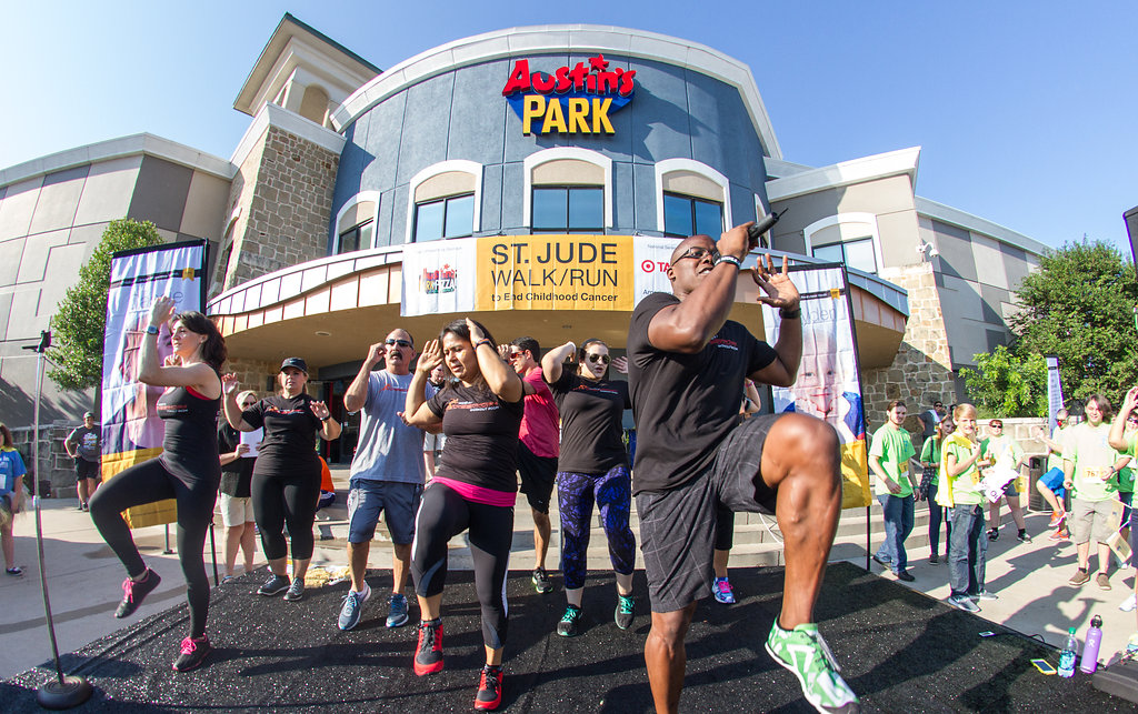 Austin, Event photo, Austin's revel, exercising at St Judes walk