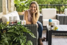 Austin commercial branding photo of woman with products