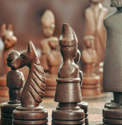 African Wooden chess pieces