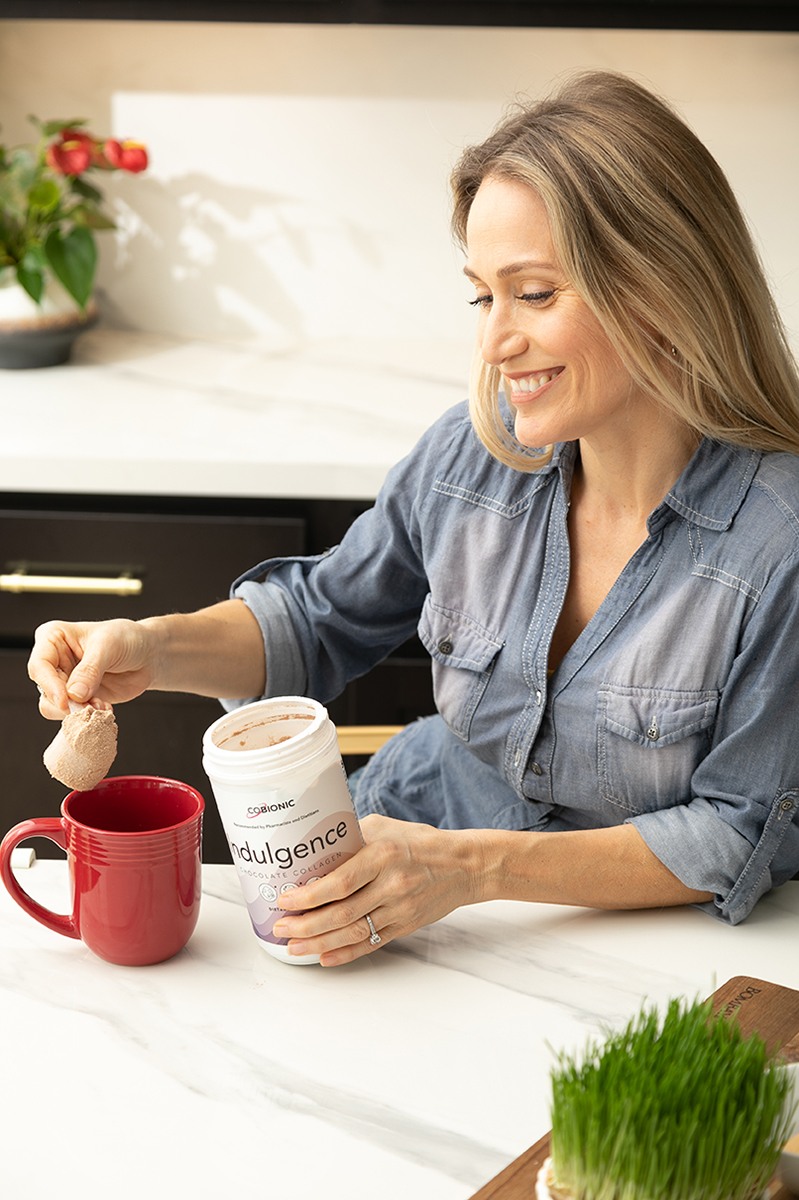 Austin commercial photography, woman with supplements