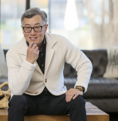 John Kim Sitting in lounge