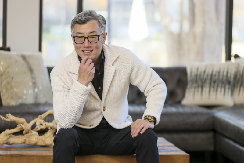 John Kim Sitting in lounge