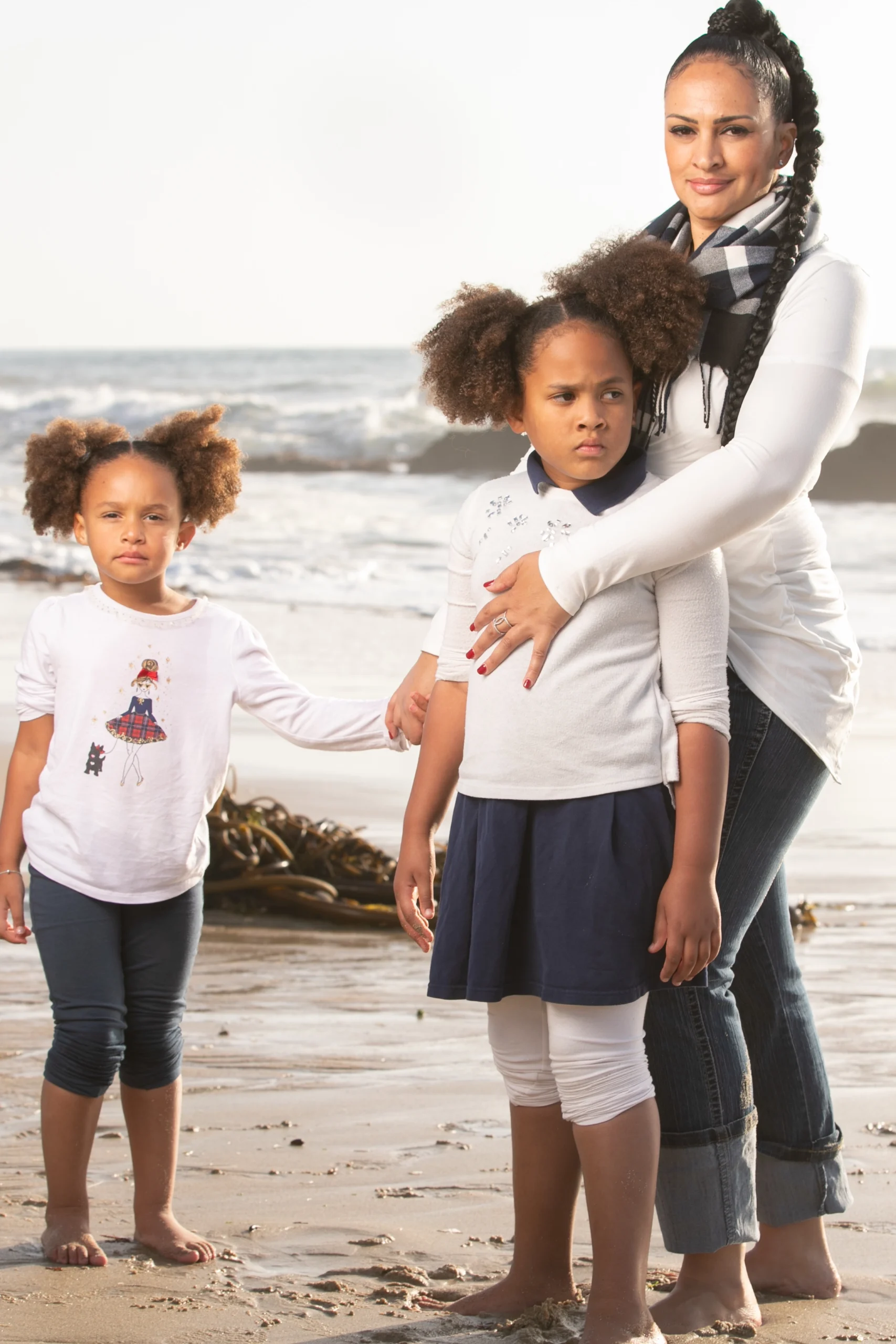 black family beach photoshoot